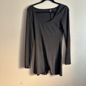 SHEIN Black Long Sleeve Bodysuit